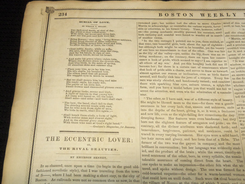 1851 JANUARY 4 THE BOSTON MUSEUM NEWSPAPER - GOVERNOR HUNT & BRIGGS - NP 9037