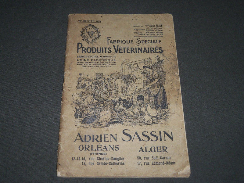 1935 ADRIEN SASSIN PRODUCTS VETERINAIRES FRENCH CATALOGUE - FR 628