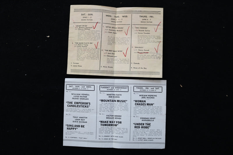 1935-1938 EDISON THEATRE MOVIE PROGRAMS - LOT OF 6 - K 1972