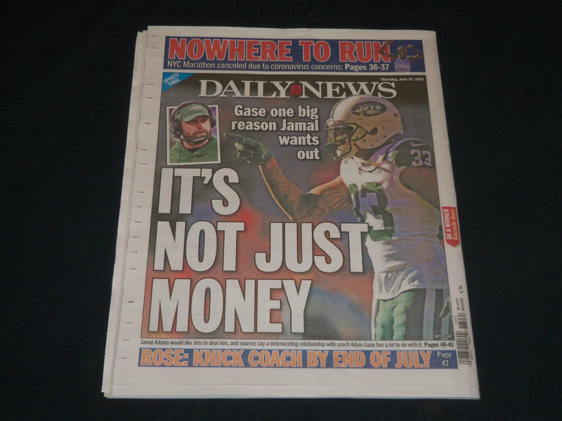 2020 JUNE 25 NEW YORK DAILY NEWS NEWSPAPER - WE DON'T WANT YER STINKIN' GERMS