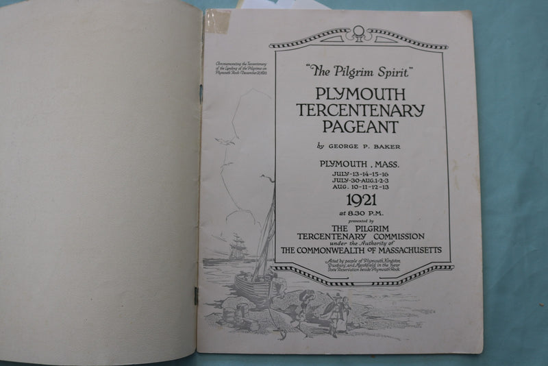 1921 PILGRIM TERCENTENARY PAGEANT PROGRAM - K 3418