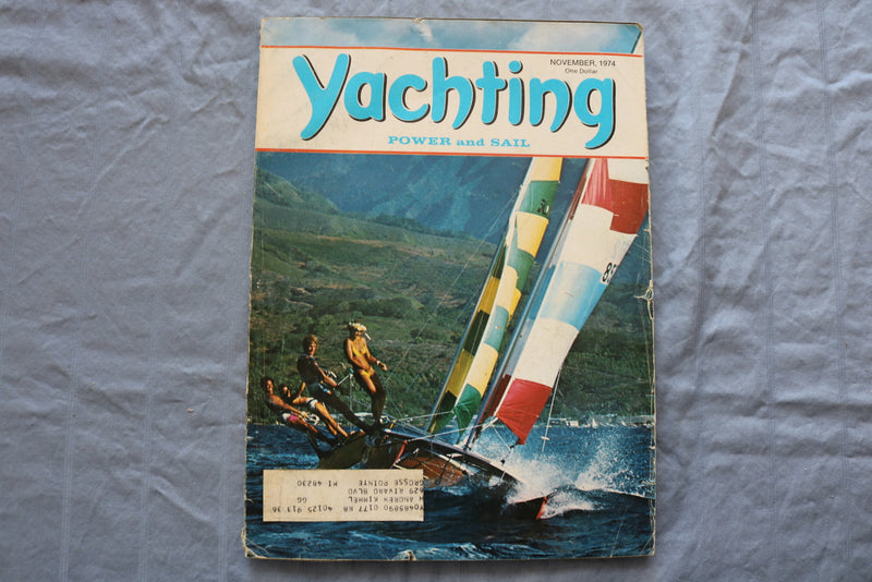 1974 NOVEMBER YACHTING MAGAZINE - POWER AND SAIL COVER - E 9519