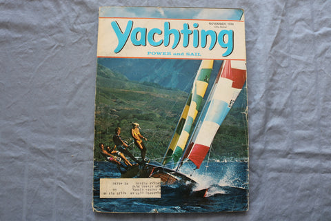 1974 NOVEMBER YACHTING MAGAZINE - POWER AND SAIL COVER - E 9519