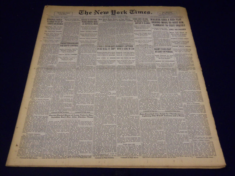 1931 APR 27 NEW YORK TIMES - WALKER SEES PLOT BEHIND MOVE TO OUST HIM - NT 2422