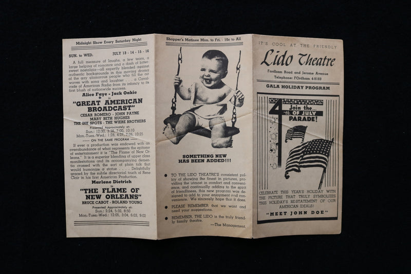 1940'S LIDO THEATRE GALA HOLIDAY PROGRAM - BRONX, NEW YORK - K 1903
