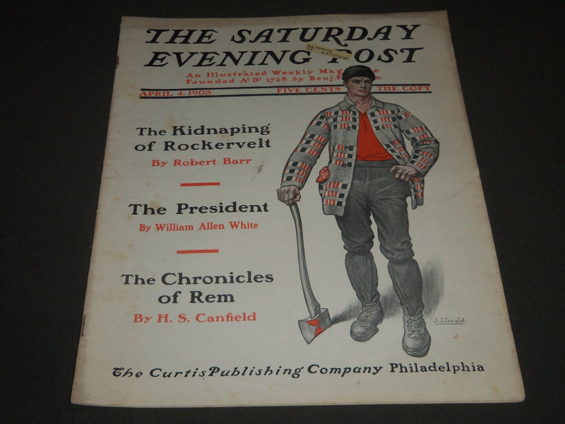 1903 APRIL 4 THE SATURDAY EVENING POST MAGAZINE - ILLUSTRATED COVER - SP 688
