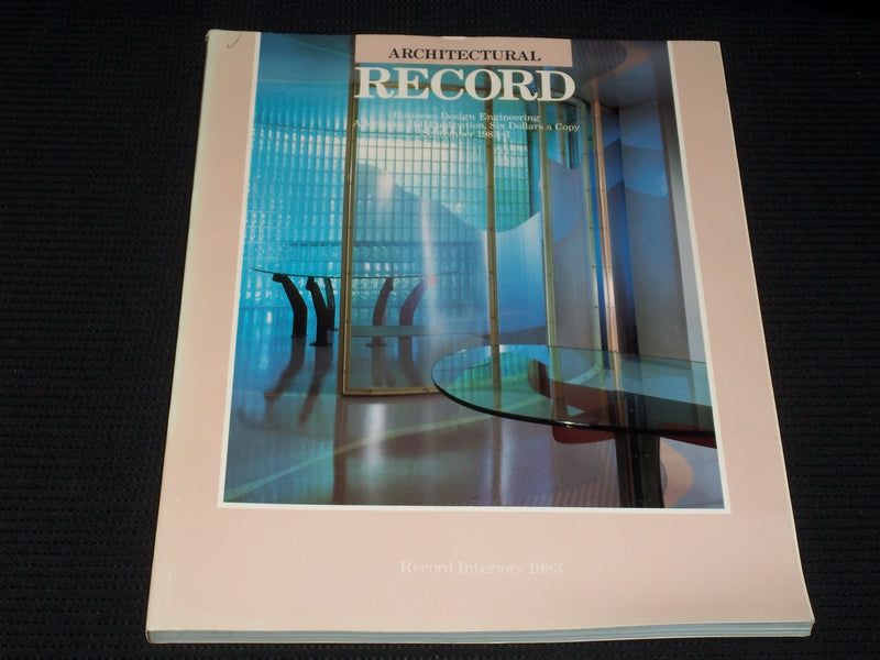 1983 SEPTEMBER I ARCHITECTURAL RECORD MAGAZINE - INTERIORS COVER - E 4016