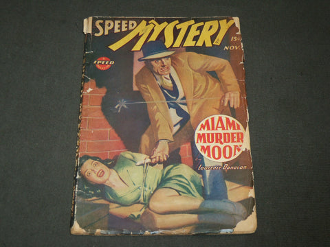 1944 NOVEMBER SPEED MYSTERY PULP MAGAZINE - MIAMI MURDER MOON - ST 3356