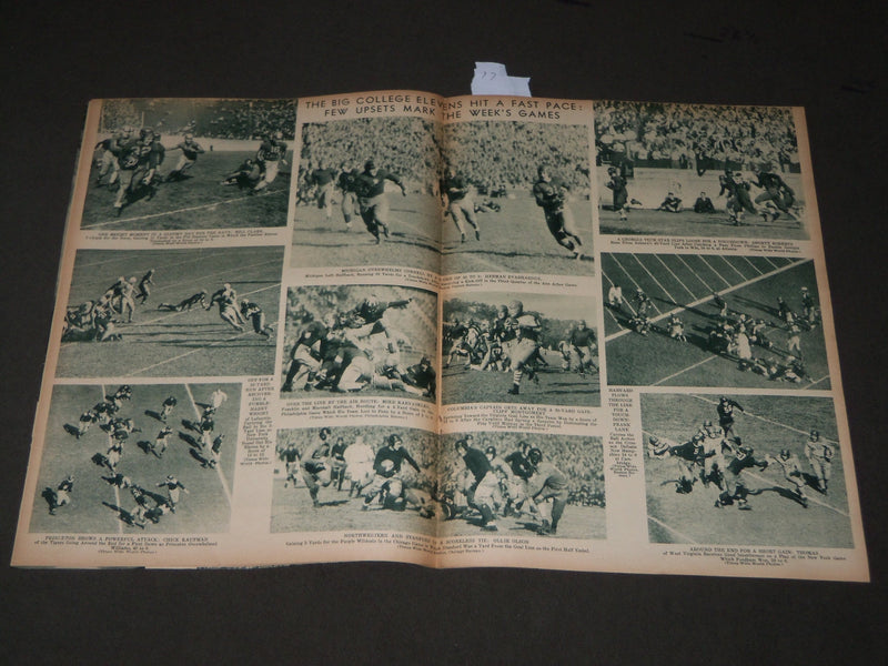 1933 OCTOBER 21 MID-WEEK PICTORIAL MAGAZINE SECTION - GRIDIRON SUPREMECY- J 3225
