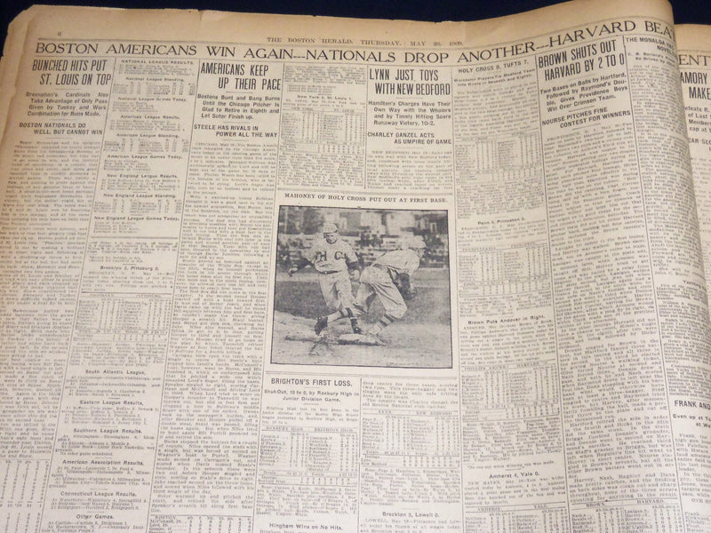 1909 MAY 20 THE BOSTON HERALD - PRESIDENT LOWELL AT HARVARD HELM - BH 401