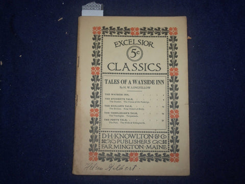 1900'S TALES OF A WAYSIDE INN - H. W. LONGFELLOW - EXCELSIOR CLASSICS - J 6451