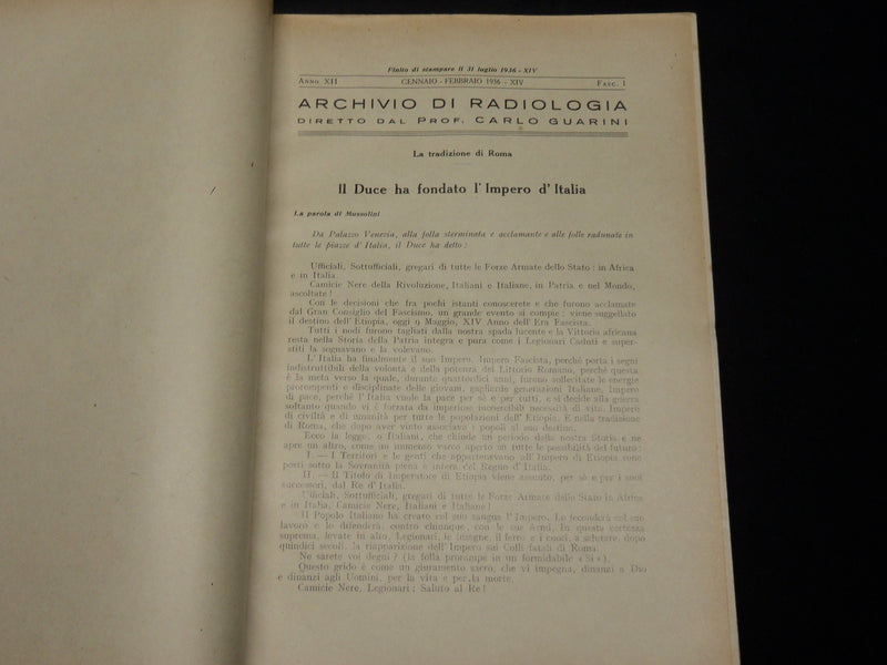 1933-1956 ARCHIVIO DI RADIOLOGIA LOT OF 86 ISSUES - ITALIAN TEXT - WR 452