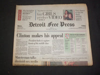 1994 DEC 16 DETROIT FREE PRESS NEWSPAPER - CLINTON MAKES HIS APPEAL - NP 7690