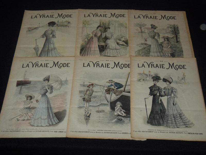 1905 LA VRAIE MODE FRENCH FASHION MAGAZINE LOT OF 10 ISSUES - O 3442I