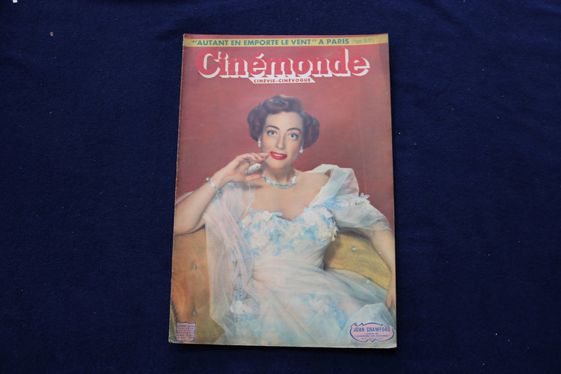 1950 MAY 15 CINEMONDE MAGAZINE - JOAN CRAWFORD - FRENCH COVER - E 23978