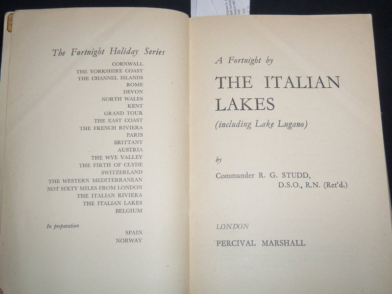 1952 A FORTNIGHT SOFTCOVER BOOK BY THE ITALIAN LAKES STUDD - J 9503