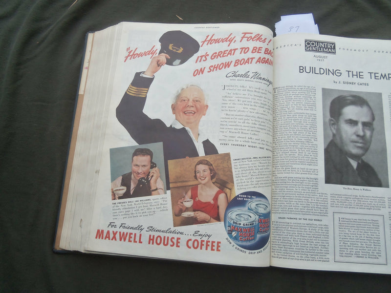 1937 JANUARY-DECEMBER COUNTRY GENTLEMAN BOUND MAGAZINE VOLUME -NICE ADS - R 731R