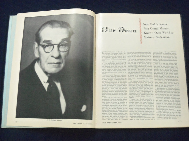 1956 EMPIRE STATE MASON BOOK - 175TH ANNIVERSARY ISSUE - GRAND LODGE - KD 2265