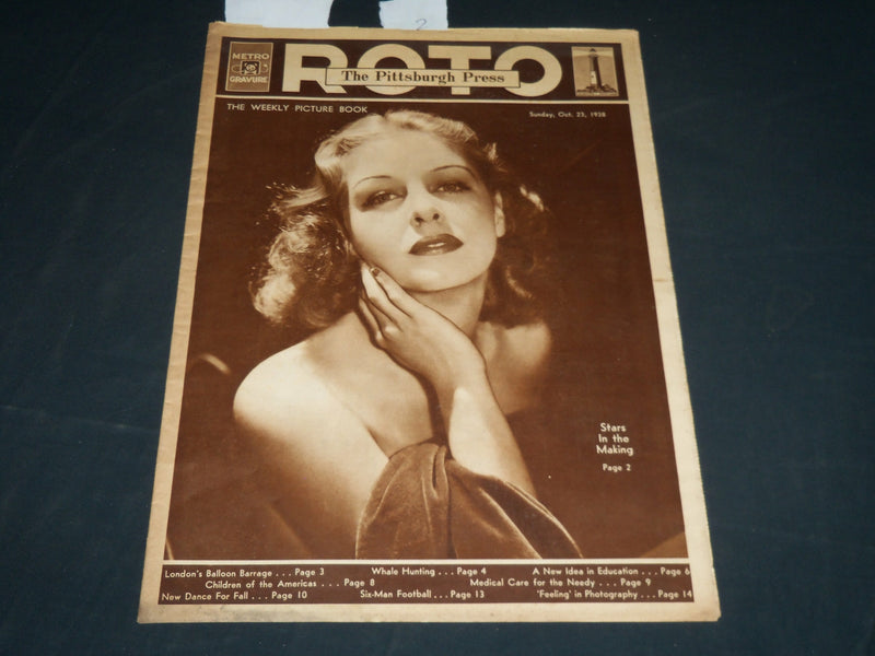 1938 OCT 23 THE PITTSBURGH PRESS SUNDAY ROTO SECTION - ANNA NEAGLE - NP 4554