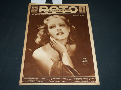 1938 OCT 23 THE PITTSBURGH PRESS SUNDAY ROTO SECTION - ANNA NEAGLE - NP 4554