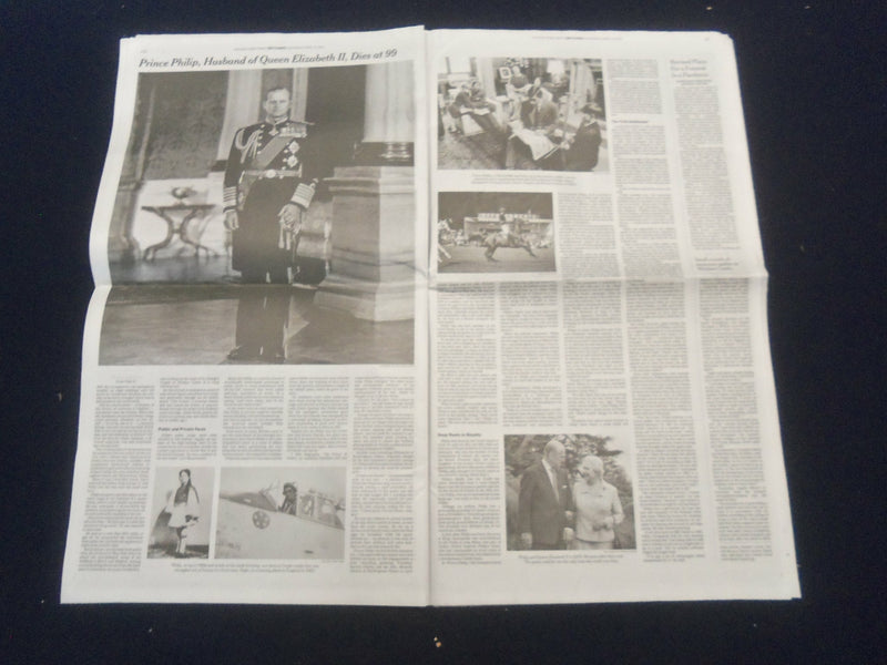2021 APRIL 10 NEW YORK TIMES - PRINCE PHILIP AT AGE 99 AND DMX AT AGE 50, DIED