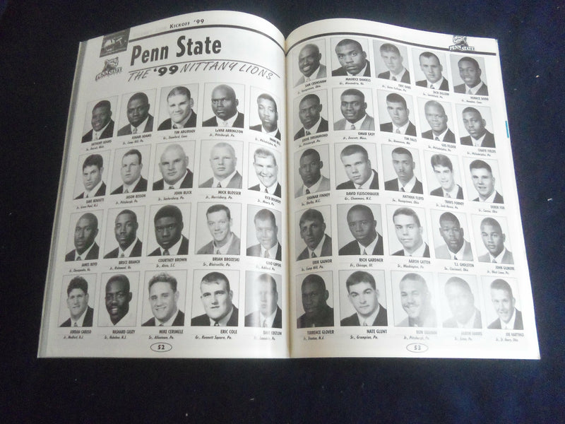 1999 SEPEMBER 25 FOOTBALL PROGRAM - PENN STATE UNIV VS INDIANA UNIV - SP 1215S