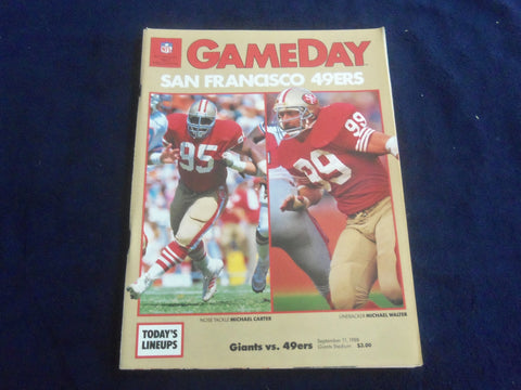 1988 SEP 11 GAMEDAY MAGAZINE - NEW YORK GIANTS VS. SAN FRANCISCO 49ERS- SP 4686F