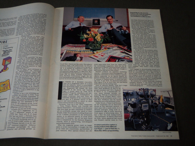 1989 FEB 26 NEW YORK TIMES MAGAZINE SECTION - TIME INC. MEANS BUSINESS - J 3113