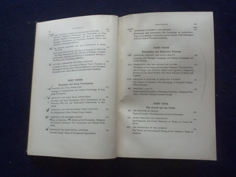 1931 SOCIAL PSYCHOLOGY HARDCOVER BOOK BY KIMBALL YOUNG - KD 8396