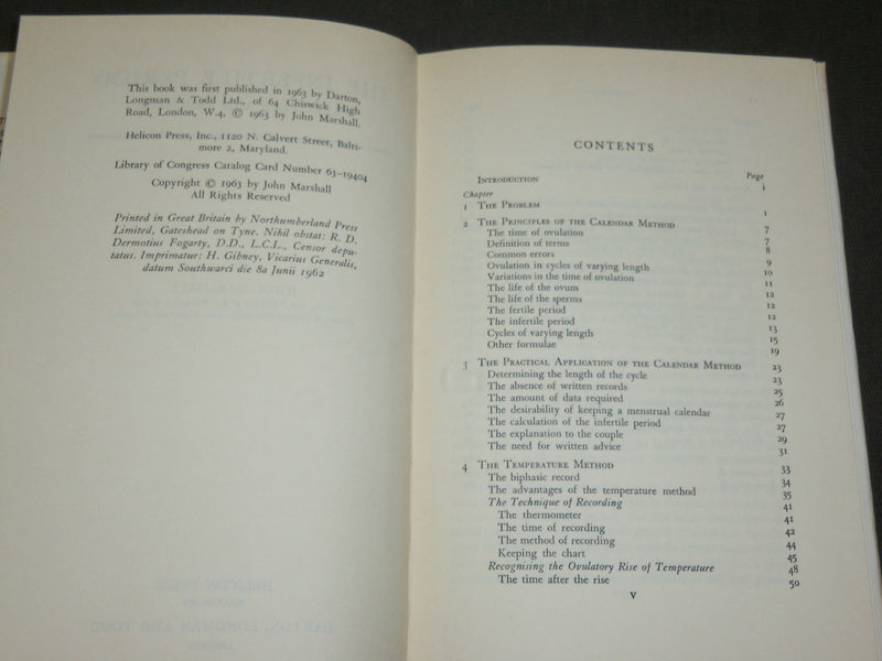 1963 THE INFERTILE PERIOD HARDCOVER BOOK BY JOHN MARSHALL - KD 6279