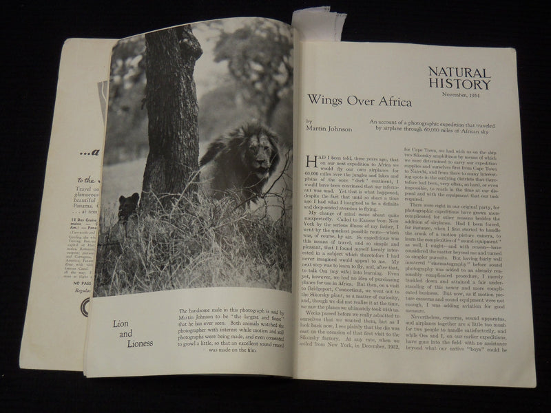 1934 NOVEMBER NATURAL HISTORY MAGAZINE - GREAT PHOTOS - K 2619