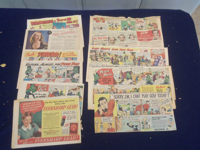 1930'S-1940'S PERSONAL CARE PRODUCTS COLOR COMICS ADS - LOT OF 72 - NP 5245