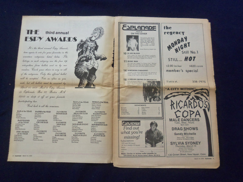 1979 MARCH 14 ESPLANADE NEWSPAPER - MICHAEL BENNETT - BROOKLYN DREAMS - NP 6816