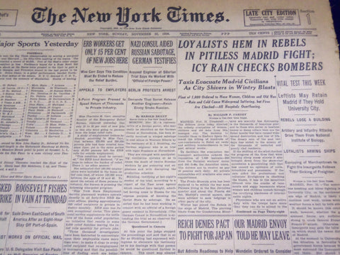 1936 NOV 22 NEW YORK TIMES - LOYALISTS IN REBELS, DIEGO RIVERA ARRESTED- NT 1856