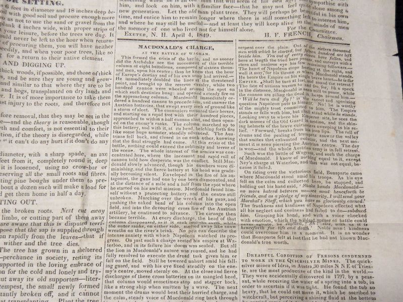 1849 EXETER NEWS LETTER ROCKINGHAM ADVERTISER - NEW HAMPSHIRE LOT OF 2 - K 56
