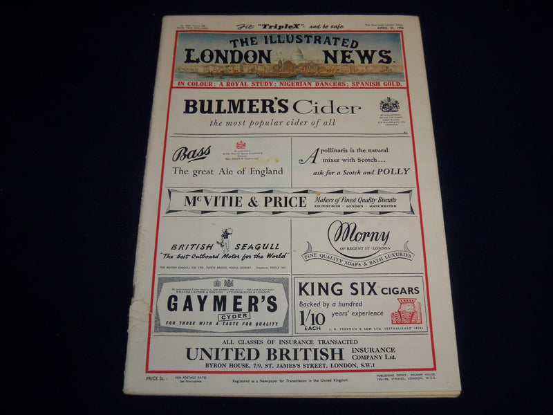 1956 APRIL 21 ILLUSTRATED LONDON NEWS MAGAZINE - RAINER'S BRIDE COVER - E 8062