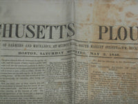 1846 MAY 2 MASSACHUSETTS PLOUGHMAN - EVERETT INAUGURATED AT HARVARD - NP 5123