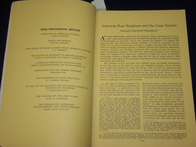 1945-1947 PSYCHIATRY JOURNAL OF BIOLOGY & PATHOLOGY LOT OF 2 ISSUES - WR 505D