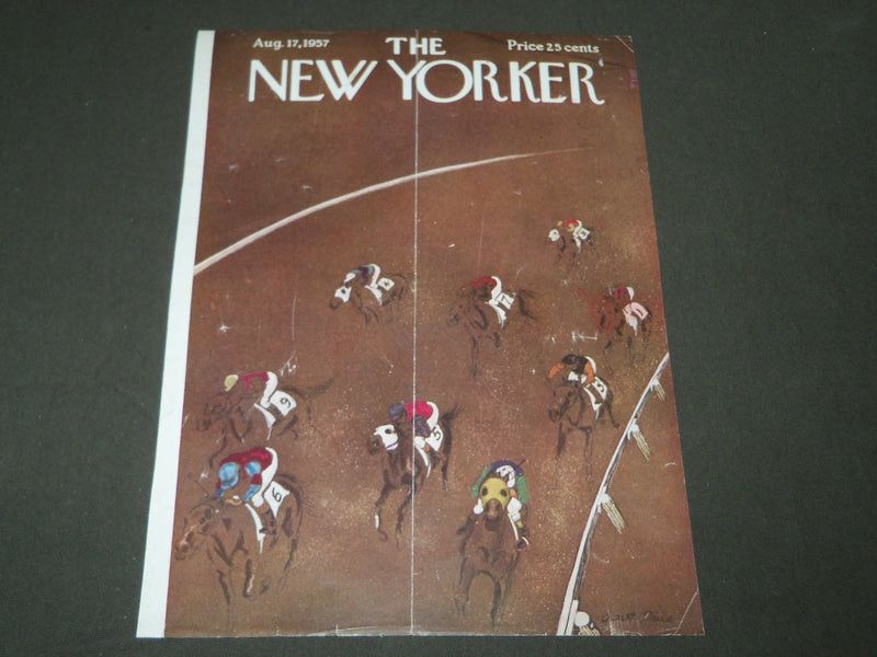 1957 AUGUST 17 NEW YORKER MAGAZINE FRONT COVER ONLY - GREAT ART FOR FRAMING