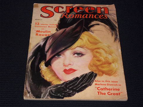 1934 MARCH SCREEN ROMANCES MAGAZINE - CONSTANCE BENNETT COVER - E 16586