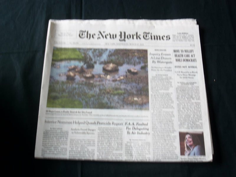 2019 MARCH 27 NEW YORK TIMES - MOVE TO NULLIFY HEALTH CARE ACT ROILS DEMOCRATS