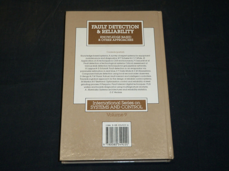 1987 FAULT DETECTION & RELIABILITY BOOK BY M. G. SINGH - VOLUME 9 - KD 5883