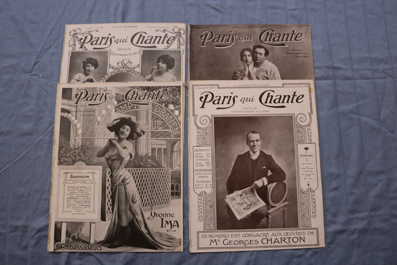 1906 PARIS QUI CHANTE REVUE ILLUSTRATEE MAGAZINE - FRENCH - LOT OF 32 - O 3847