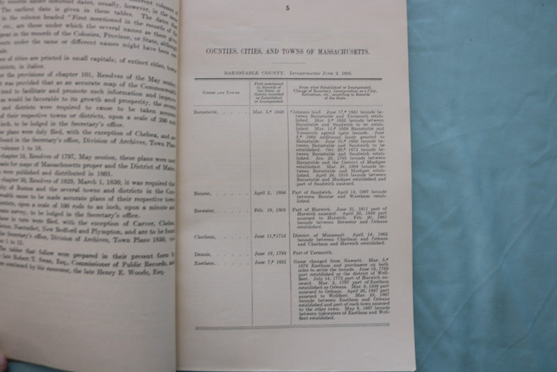 1920 MASSACHUSETTS HISTORICAL DATA - COUNTIES-CITIES - SOFTCOVER BOOK - K 3431