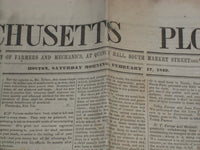 1849 FEB 17 MASSACHUSETTS PLOUGHMAN-DEATH OF MY MOTHER BY PARK BENJAMIN- NP 5161