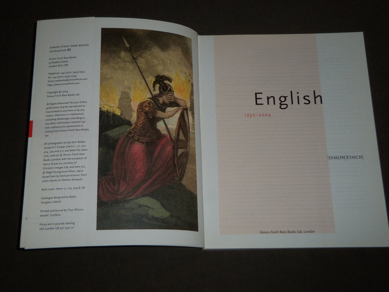 2004 ENGLISH 1230-2004 SIMON FINCH RARE BOOKS SOFTCOVER CATALOG - KD 5075
