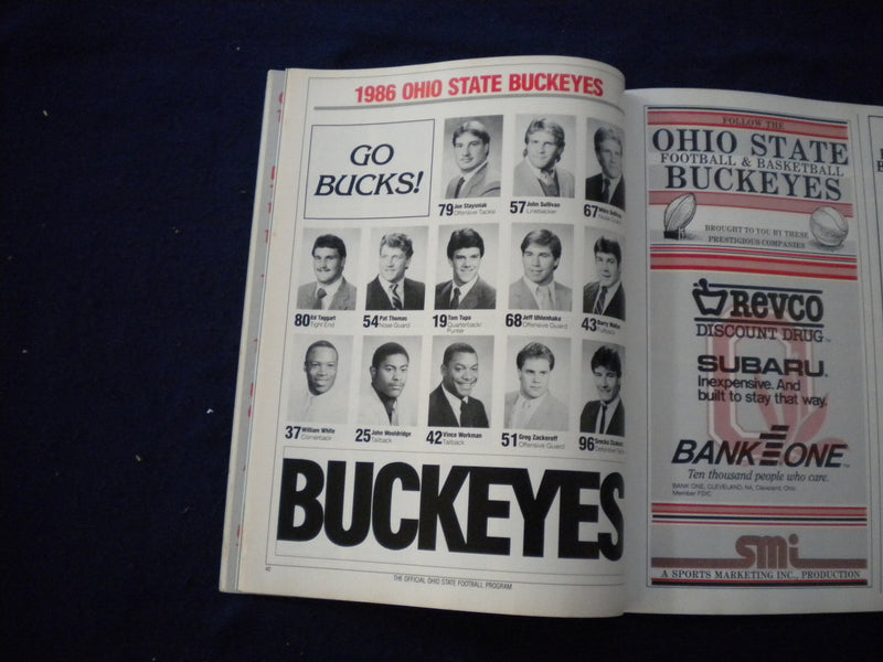 1986 OCTOBER 4 FOOTBALL PROGRAM -OHIO STATE UNIV VS ILLINOIS STATE UNIV-SP 3624Y