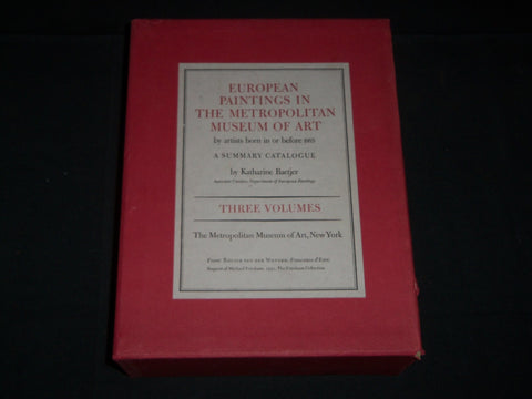 1980 EUROPEAN PAINTINGS IN THE METROPOLITAN MUSEUM OF ART BOXED SET - KD 5223