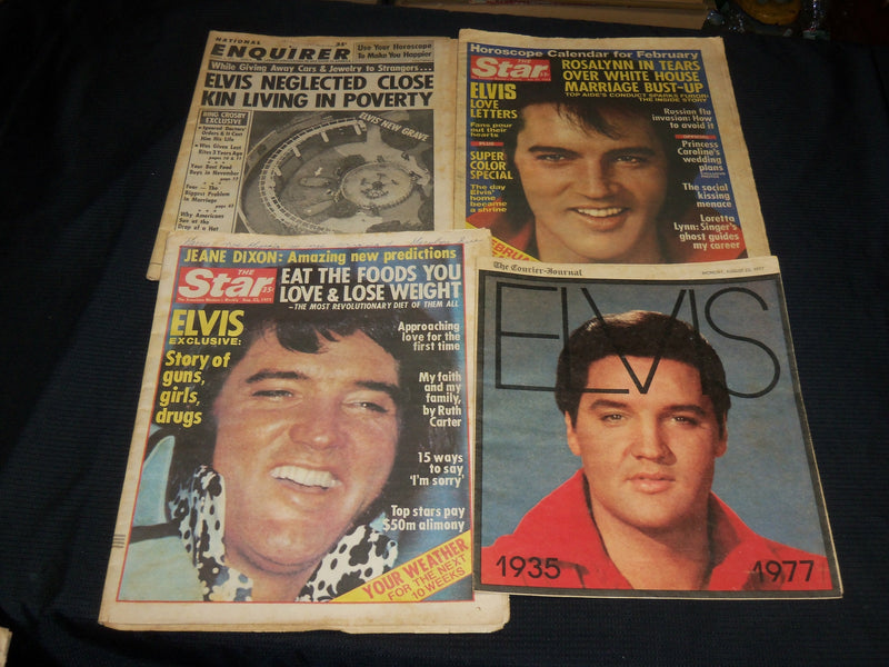 1977-1978 ELVIS PRESLEY NEWSPAPERS LOT OF 8 - NATIONAL ENQUIRER - STAR- NP 4250H