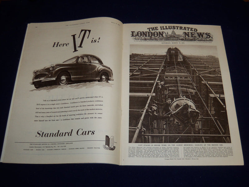 1955 MARCH 19 ILLUSTRATED LONDON NEWS MAGAZINE - ALBERT MEMORIAL - E 8003